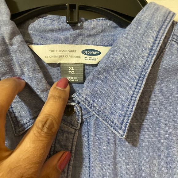 🔶Bundle 3 for 25🔶 Old Navy Blue Button Down - Picture 3 of 4